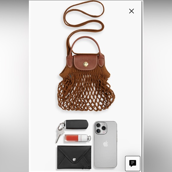 LONGCHAMP Le Pliage Extra Small Filet Knit Shoulder Bag - Picture 4 of 4